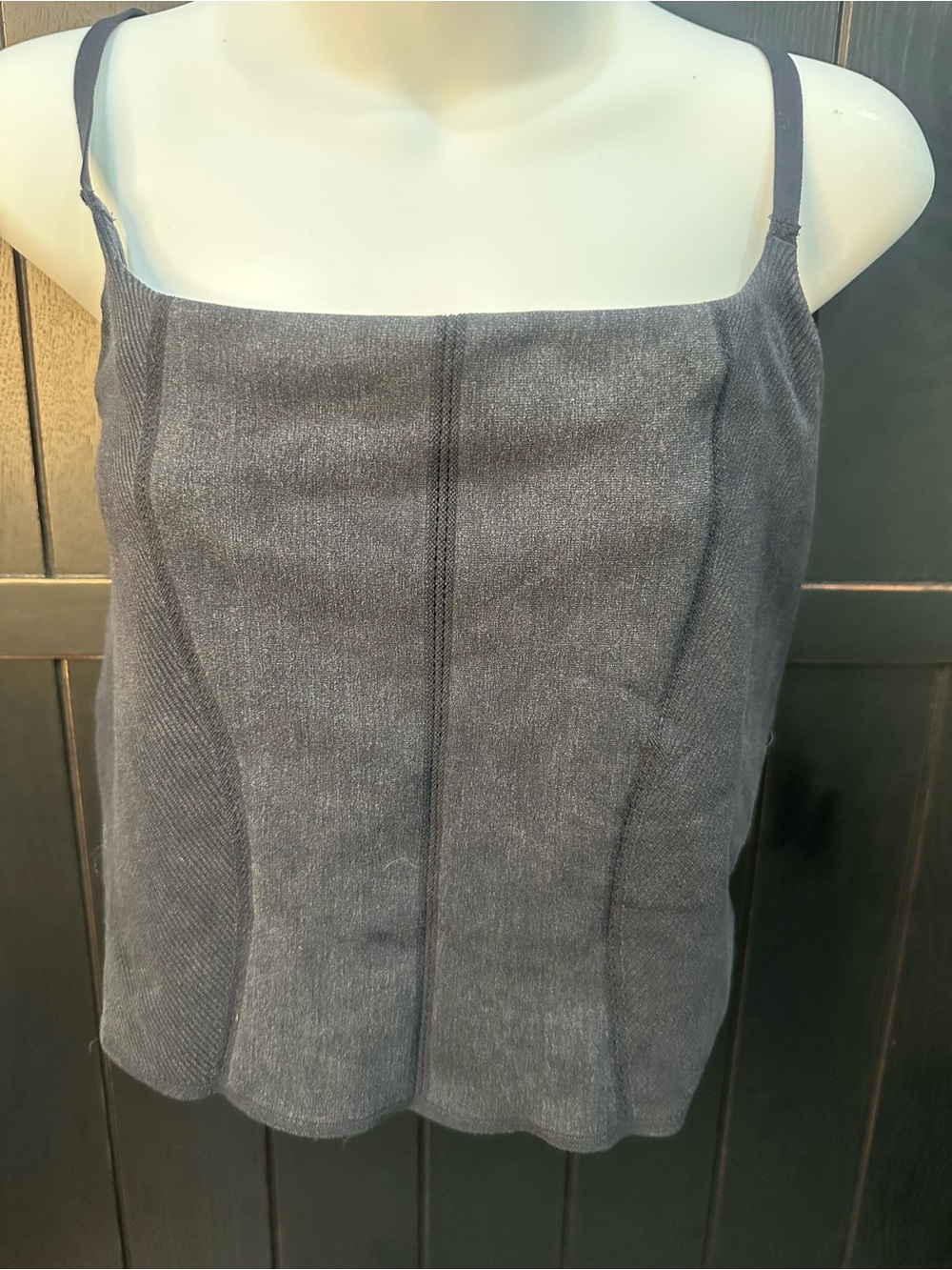 Women's Charcoal Square-Neck Knit Camisole